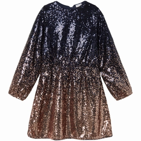 Name It Dark Sapphire Gradient Rantella Dress Flattering Silhouette Wear