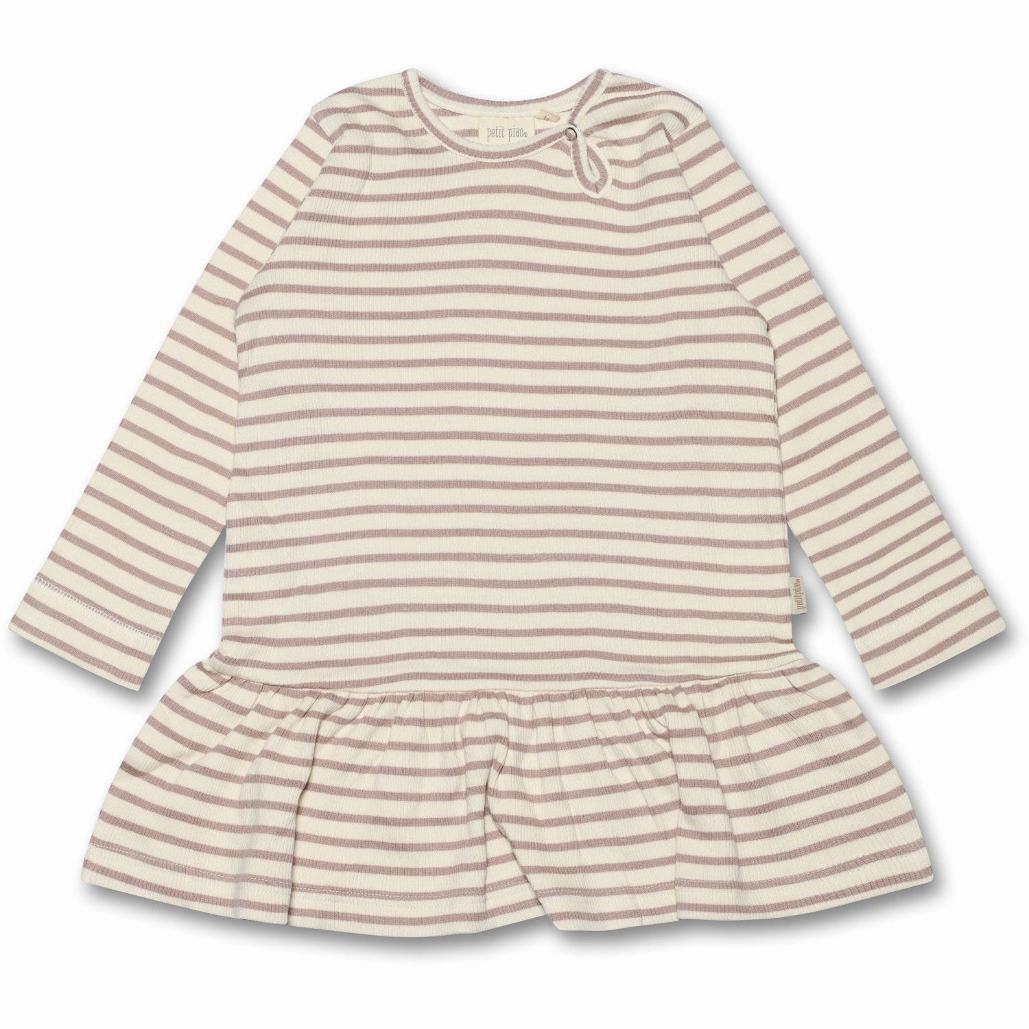Petit Piao Rose Fawn Dress Modal Striped Smooth Flow