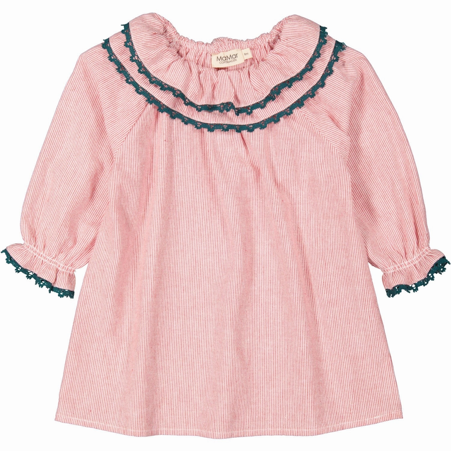 MarMar Fine Cotton Red Hairline Stripe Dariella Dress Cozy Energy Essential Layer