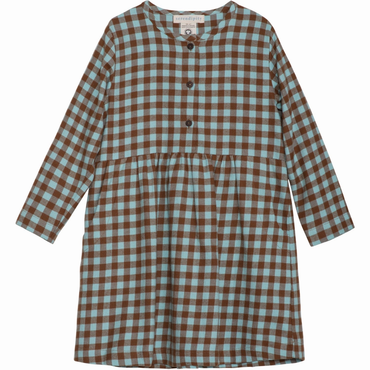 Sleek Outline Studio Style Serendipity Coffee Checks Brushed Dress