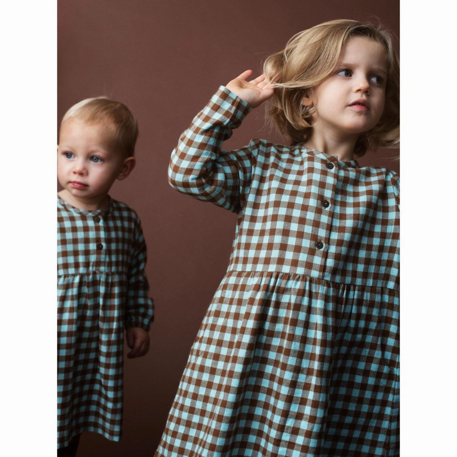 Serendipity Coffee Checks Brushed Dress Neutral Aesthetic