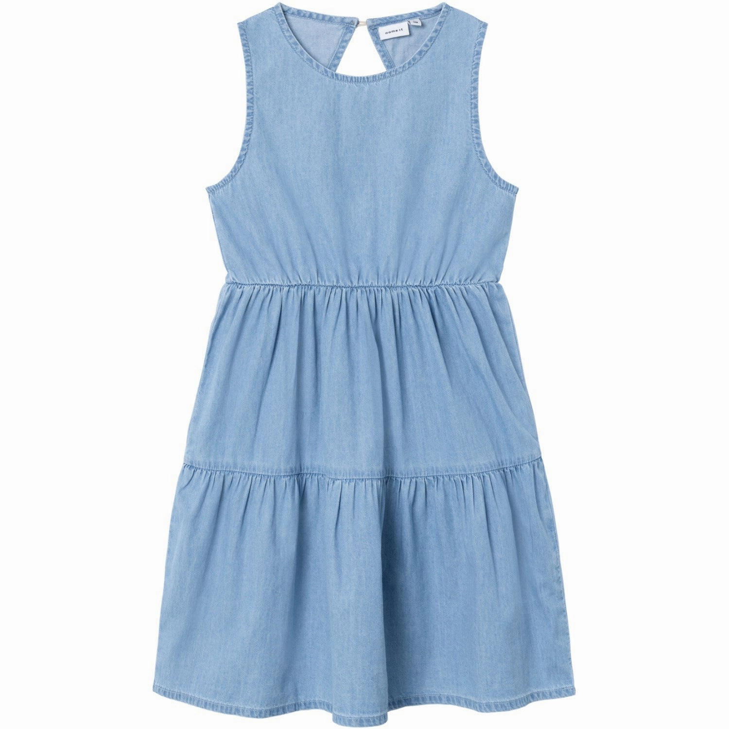 Modern-style Name It Medium Blue Denim Signe Denim Dress