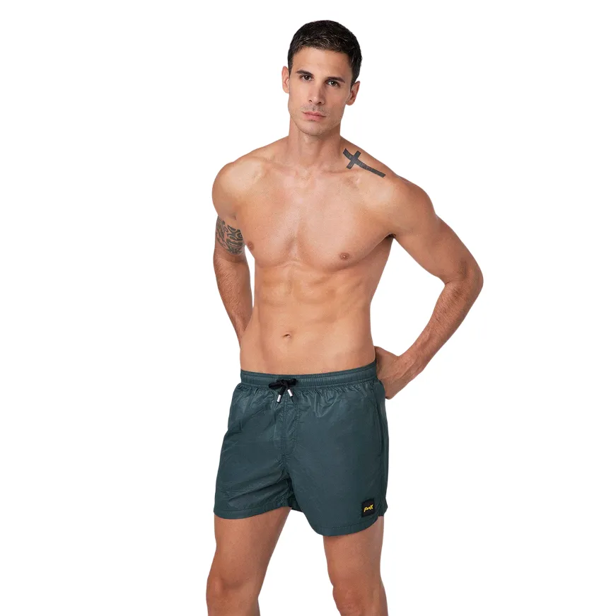 F**K pantaloncino costume mare da uomo M01BU02VS verde Ultraviolet Barrier Soft Elastic Waistband