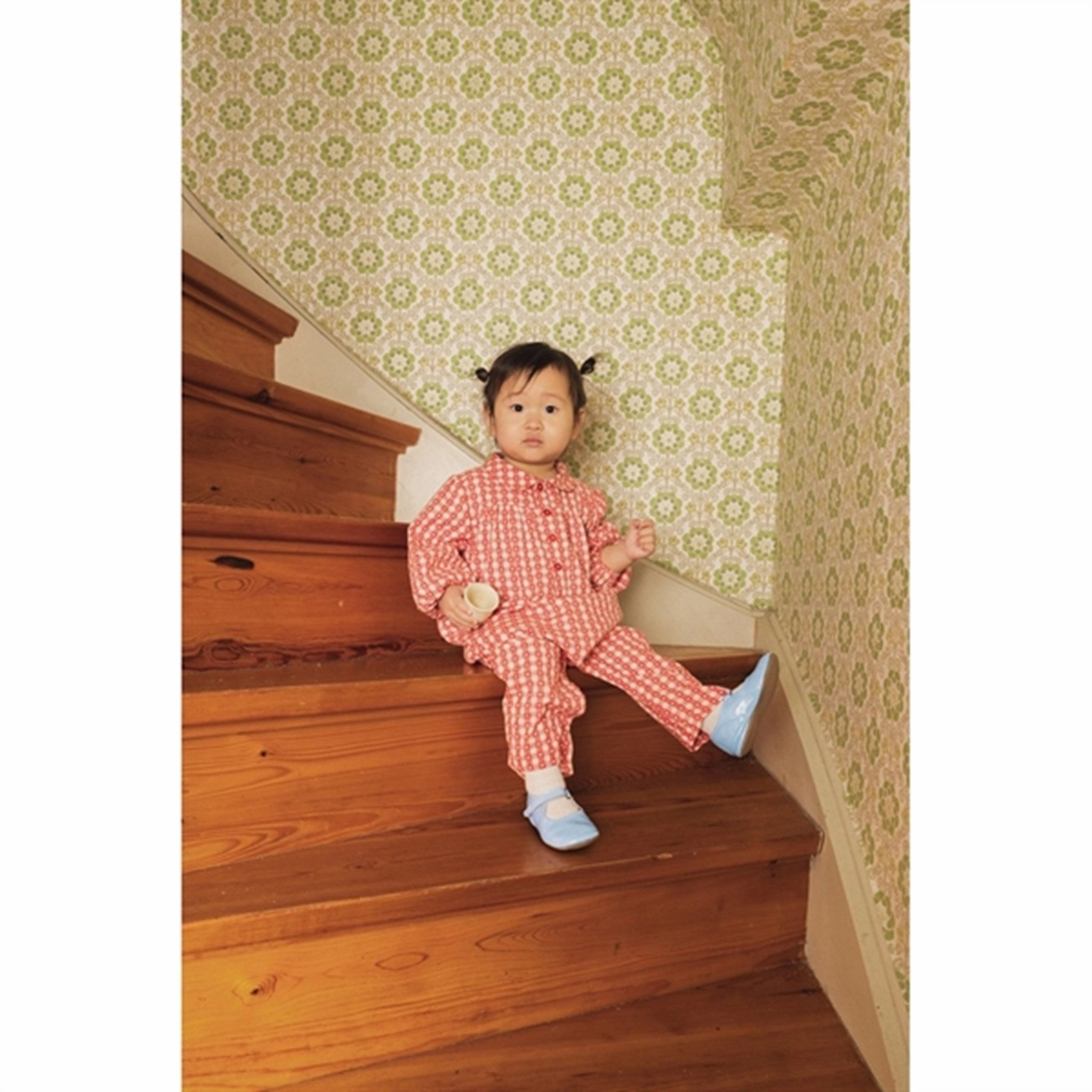 Micro Perforated Texture Refined Aesthetic Fl?ss Ally Shirt Heart Gingham