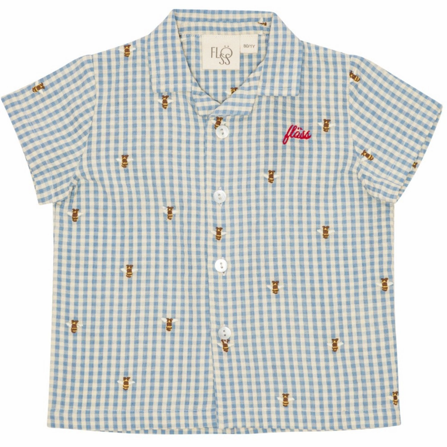 Fl?ss Bee Gingham Oliver Shirt Lightweight Layers Polo Style