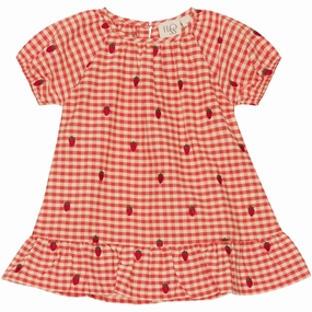 Fl?ss Berry Gingham Molly Dress Day Romance Textured Surface