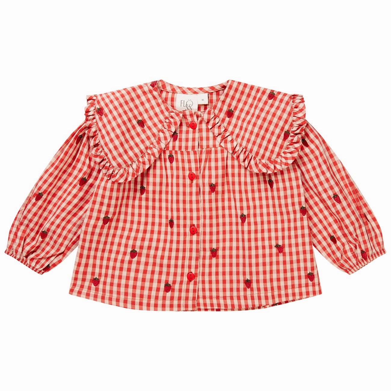 Fl?ss Berry Gingham Molly LS Blouse All day wearability