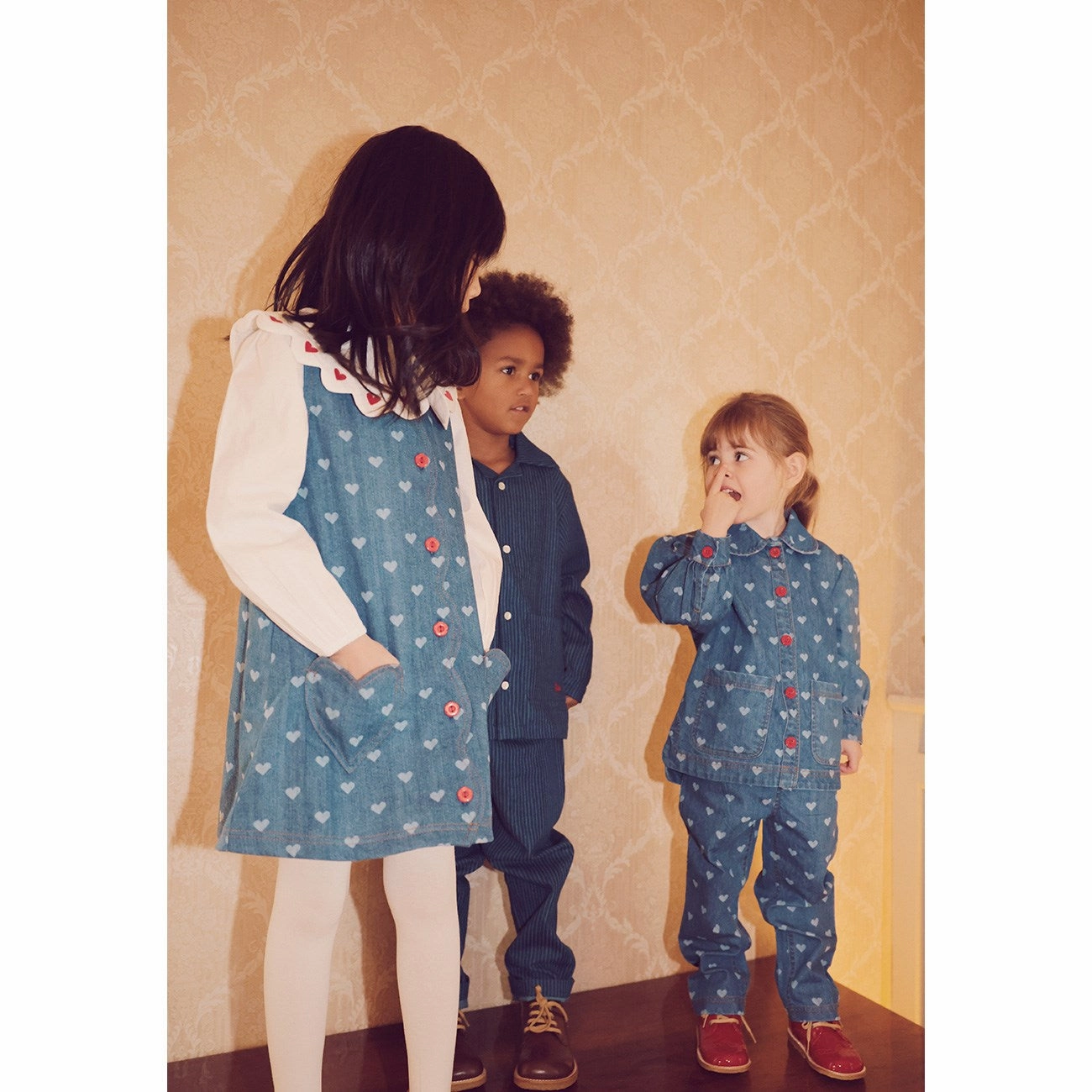 Fl?ss Blue Denim/Hearts Lollo Overshirt Boho chic Beach Ready