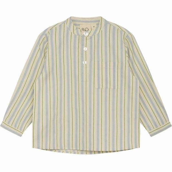 Non-irritating Trend-Driven Fl?ss Bobby Shirt Blue/Green Stripe