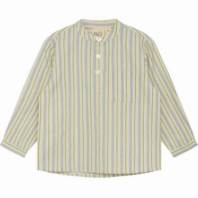 Non-irritating Trend-Driven Fl?ss Bobby Shirt Blue/Green Stripe