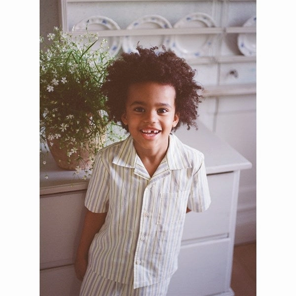 Fl?ss Bobby Shirt Blue/Green Stripe Designer Touch No Chafe Edging