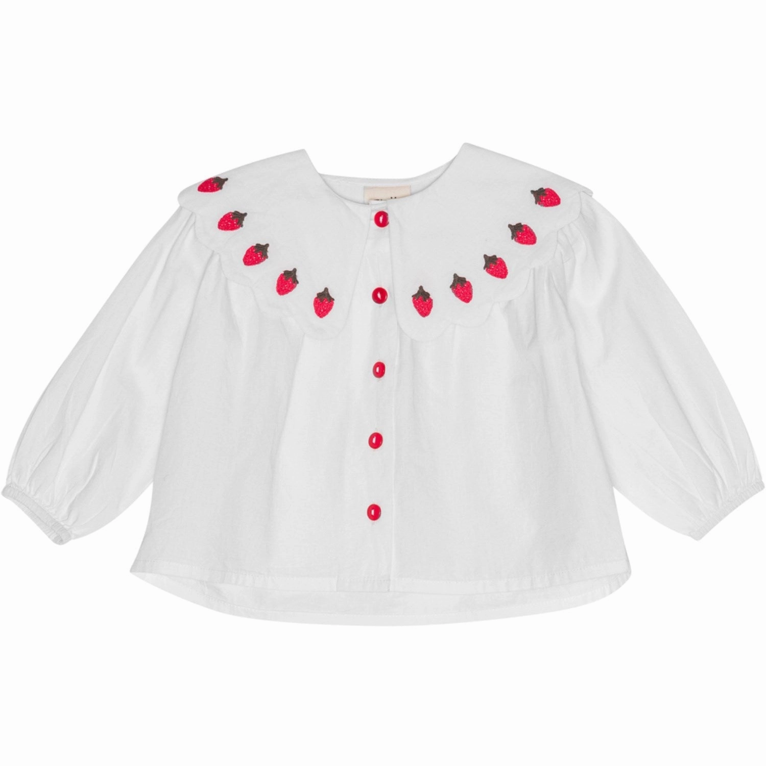 Polo Style Reinforced Collar Fl?ss Bright White Berry Everlyn Blouse