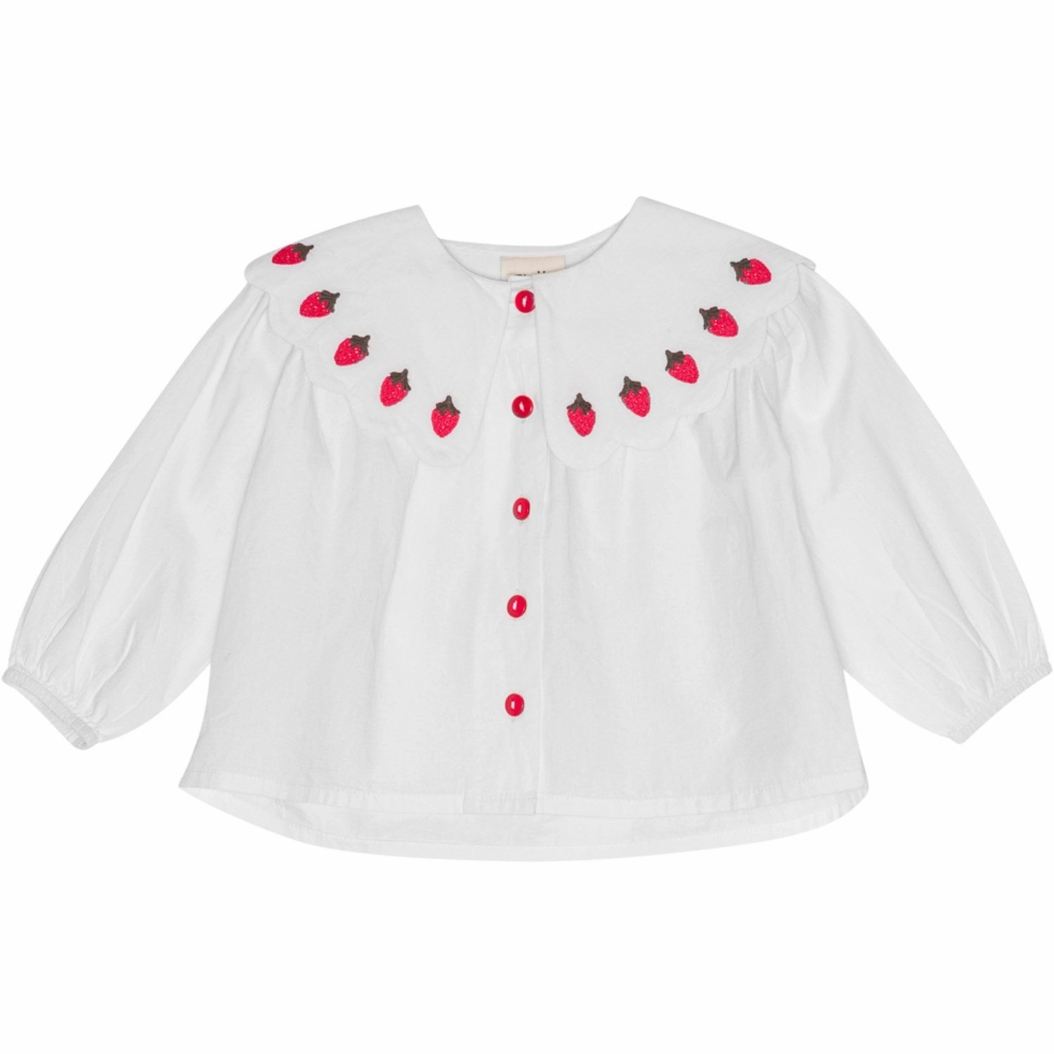 Contrast Stitch Fl?ss Bright White Berry Everlyn Blouse