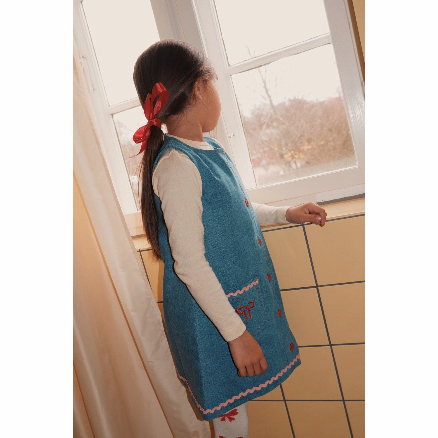 Modern Aesthetic Day Love Fl?ss Mid Blue Rinse Hazel Dress