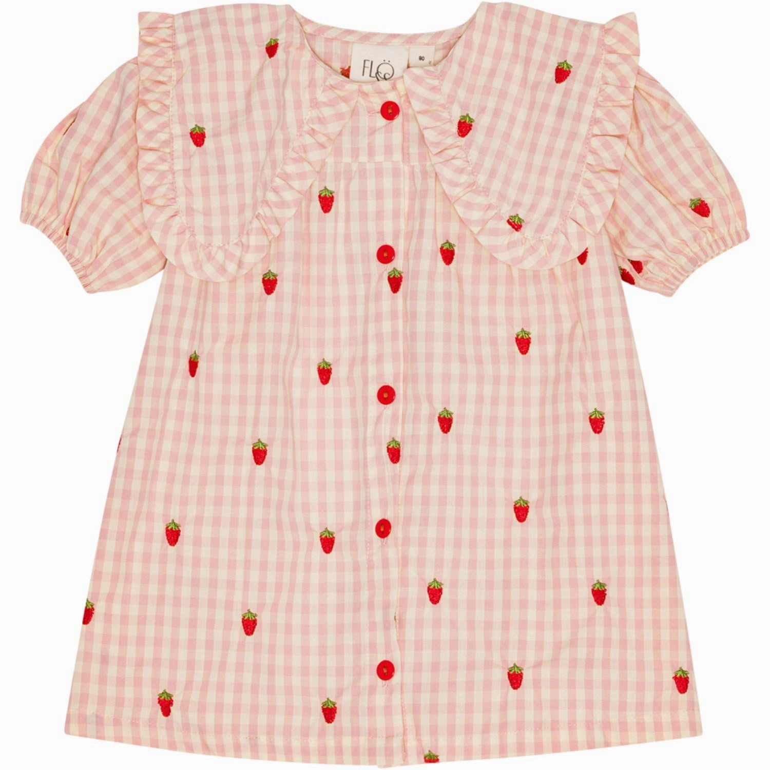 Ombre-Effect Fl?ss Pink Berry Gingham Dolly Dress