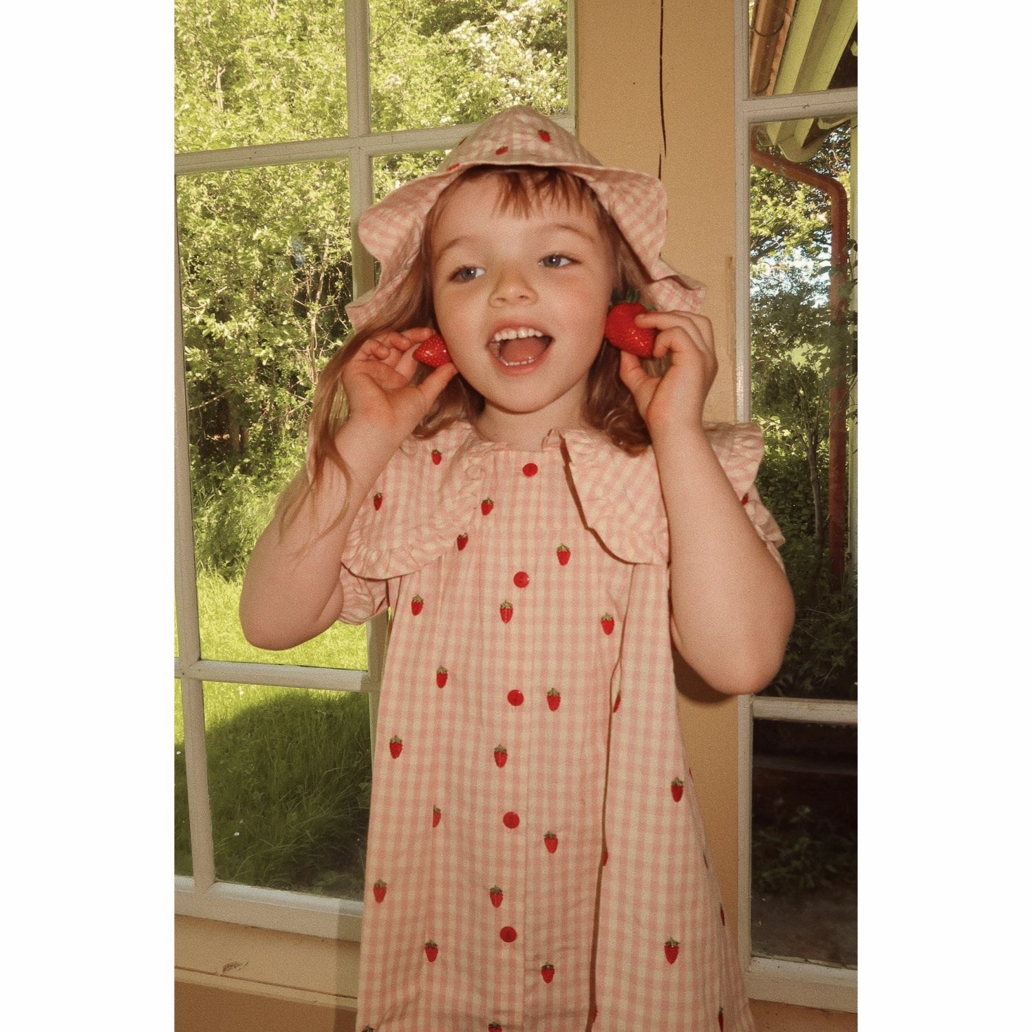 Life Soft Fl?ss Pink Berry Gingham Dolly Dress