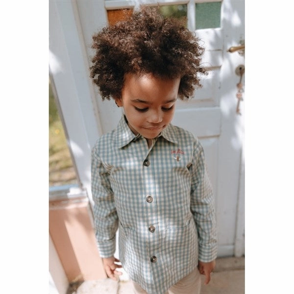 Fl?ss Svend Overshirt Blue Gingham Camouflage Style Networking Session