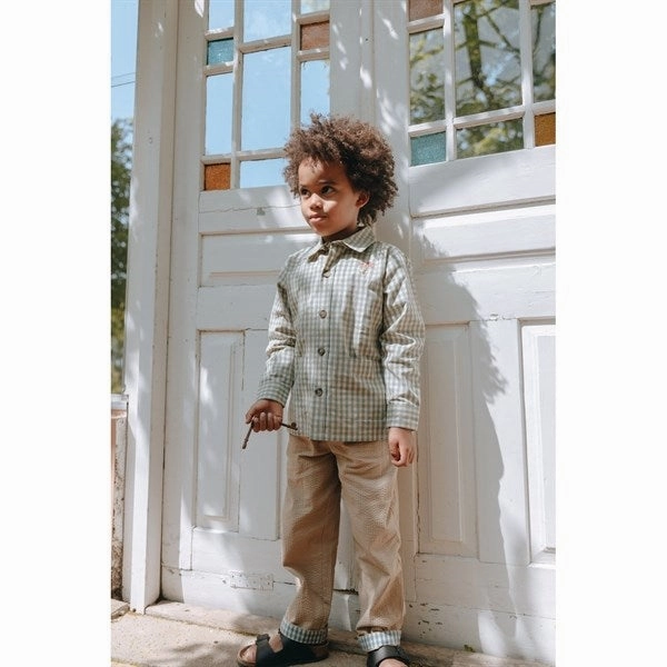 Fl?ss Svend Overshirt Blue Gingham Wrinkle Resistant Material Functional Design