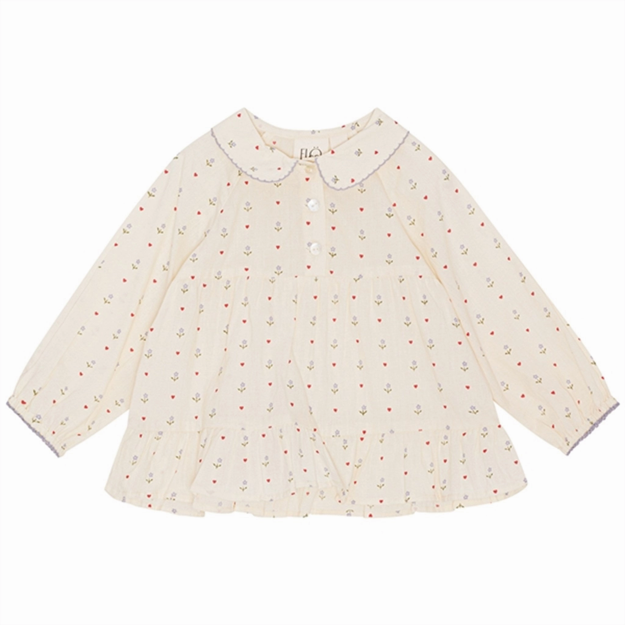 Fl?ss Wilma Blouse Heart Print High Neck