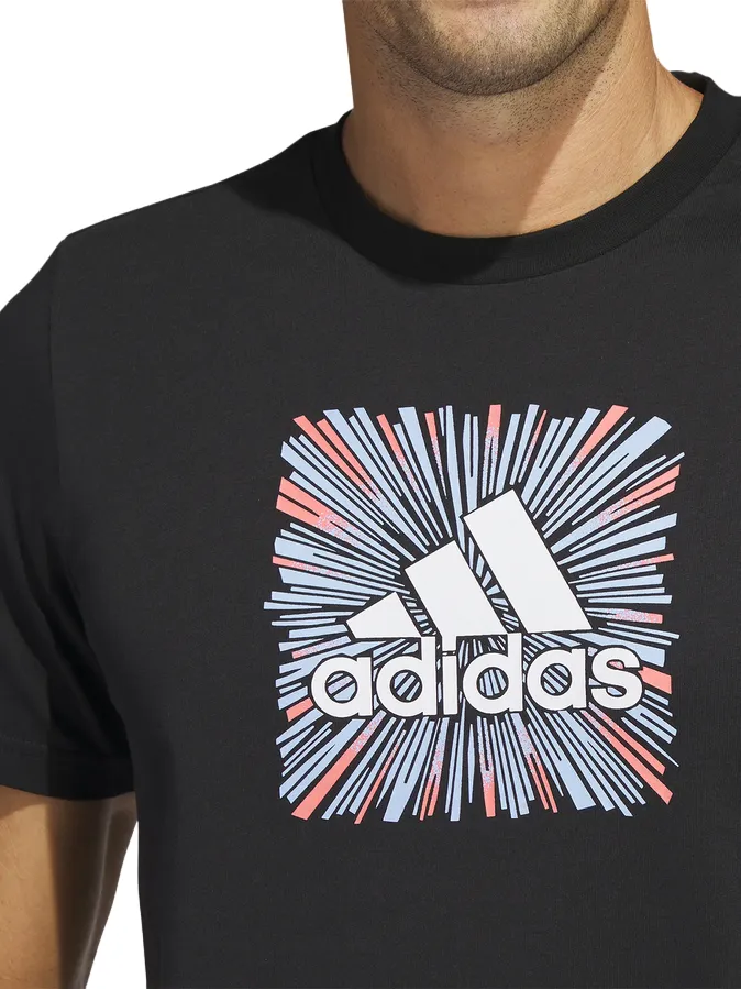 Adidas T-shirt manica corta da uomo Logo Sportwear Graphic HS2533 black Anti Static Fabric Everyday Top