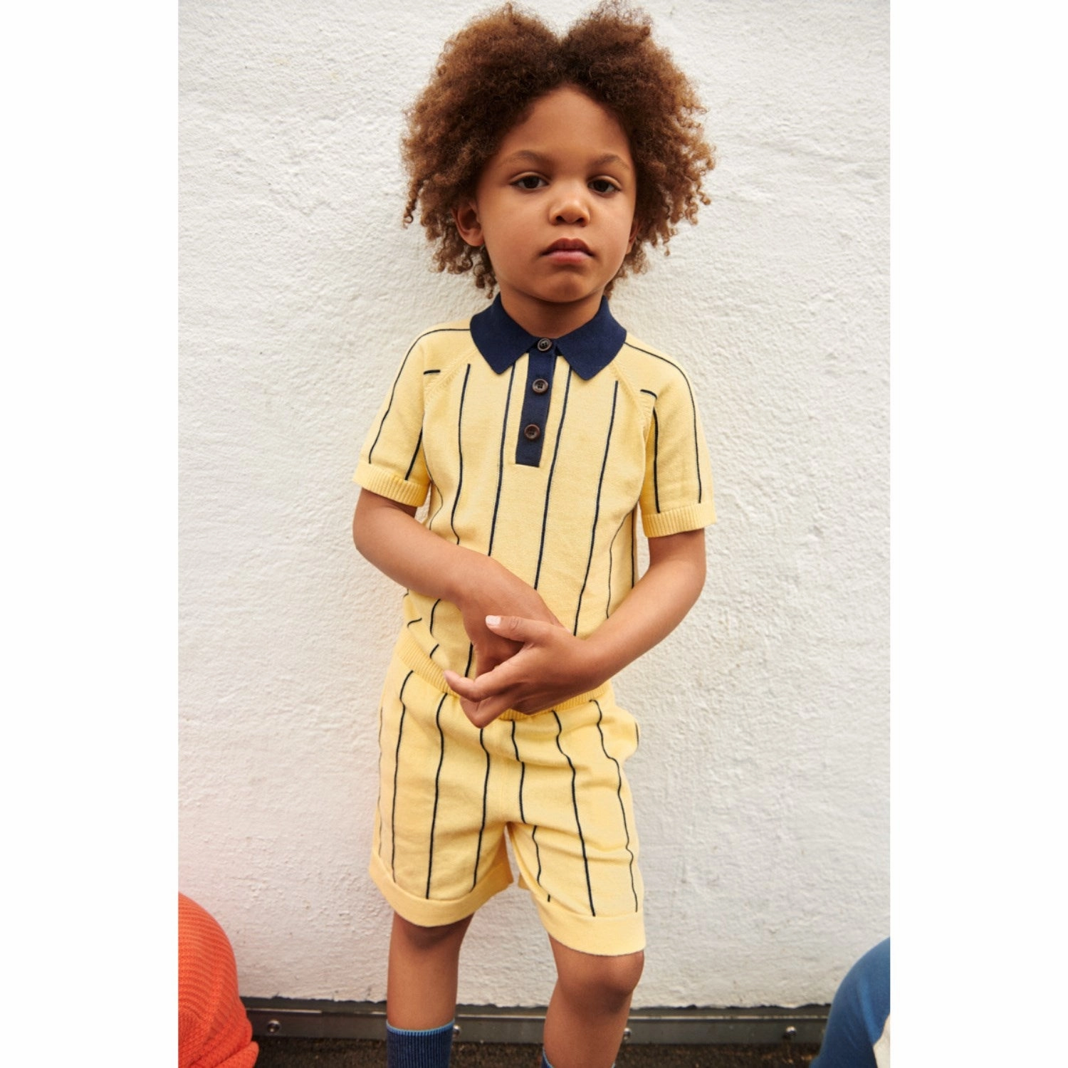 AntiFade Technology FUB vanilla/dark navy Striped Polo