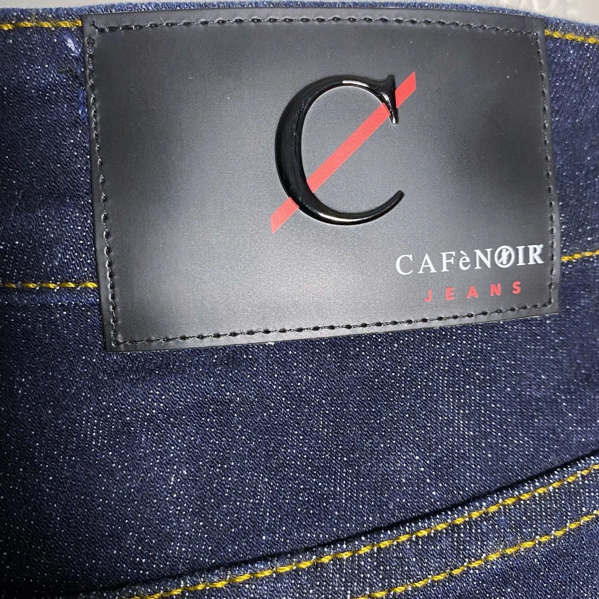 Caf??Noir pantalone jeans da donna Denim Culotte c7 JJ1016 B009 indaco Seamless Waistband smooth zipper