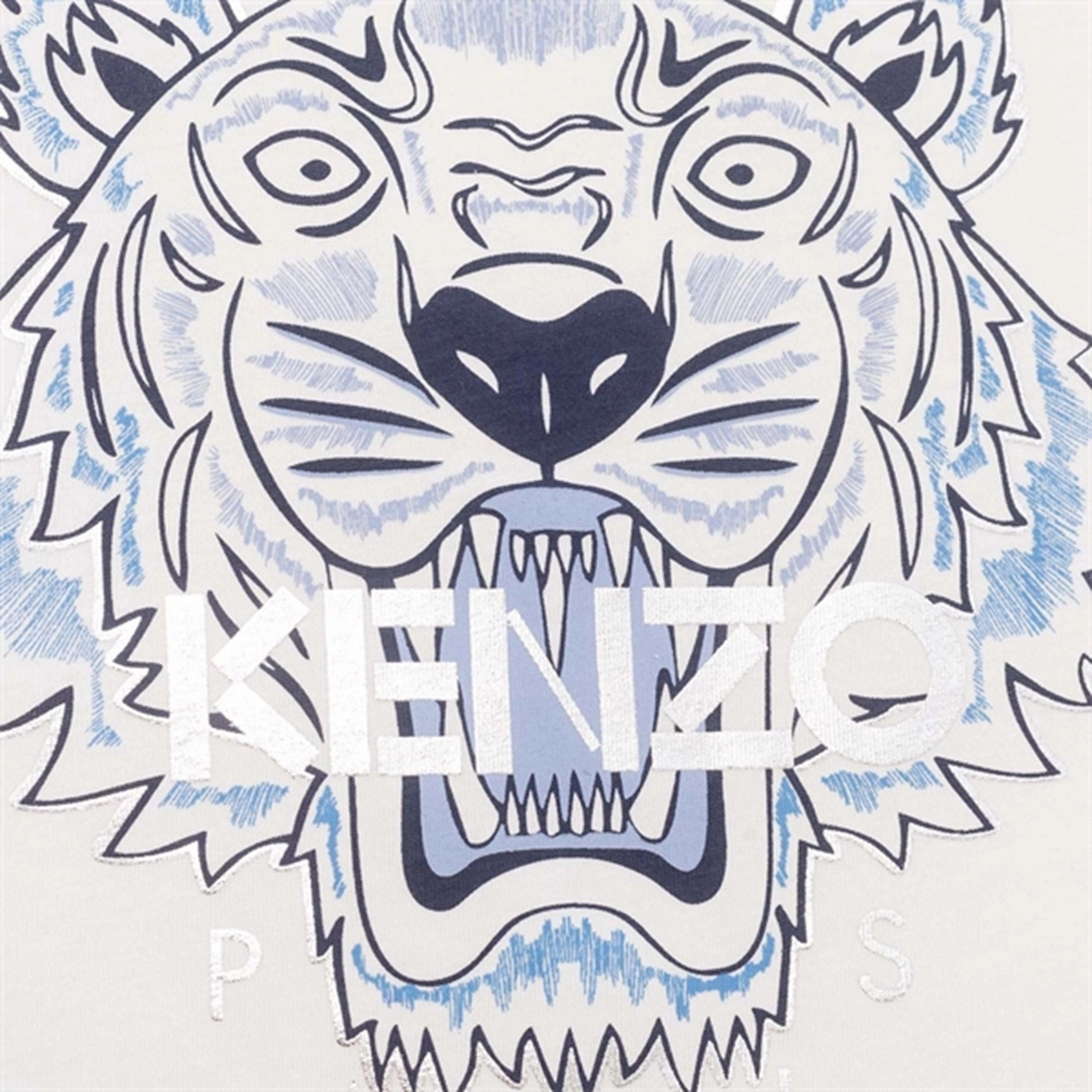 Hidden Button Placket Anti Static Treatment Kenzo Elephant T-shirt White