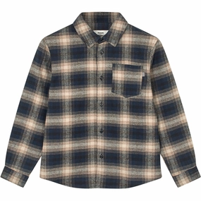 Unique Design Stylish Element Mads N?rgaard Midnight Navy Check Soft Flannel Svano Shirt