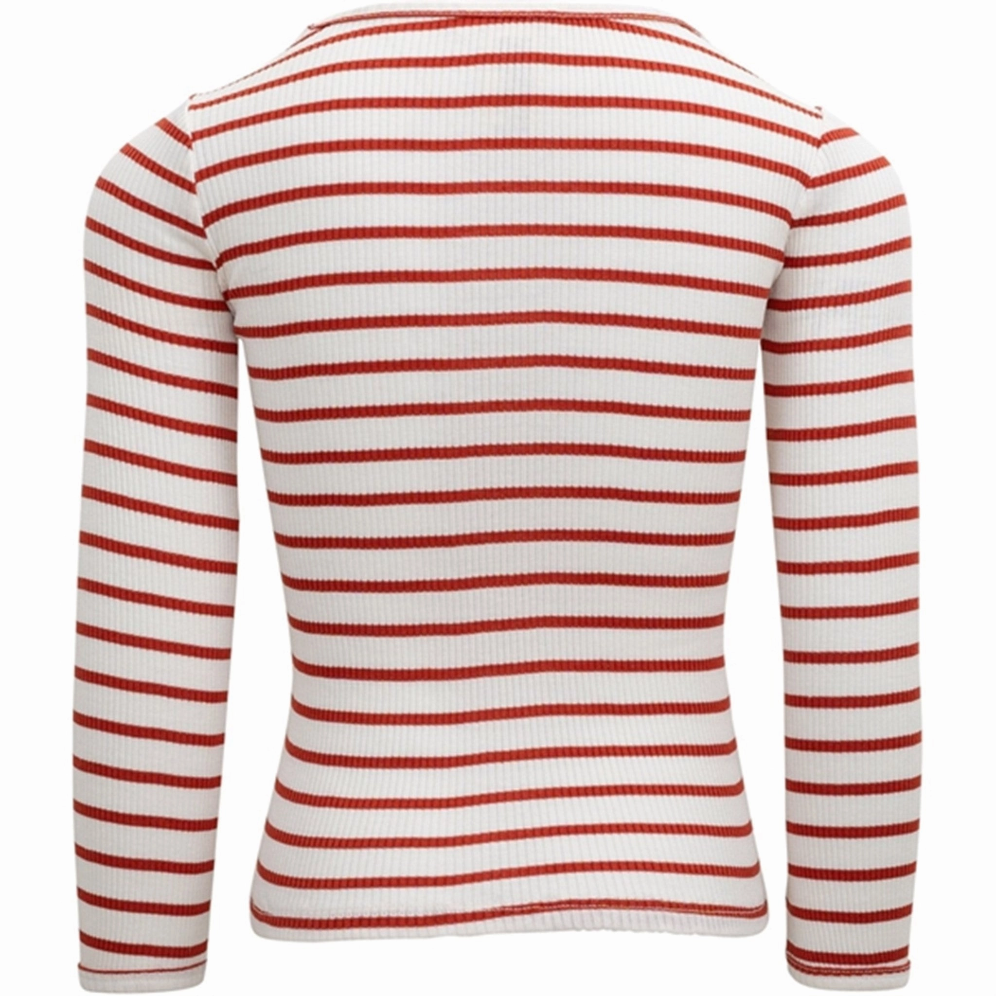 Minimalisma Bergen Blouse Poppy Red And Cream Stripes Conference Appropriate Premium Pima Cotton