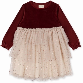 Scandi Light Stretch-Recovery Konges Sl?jd Red Dahlia Belis Velvet Dress