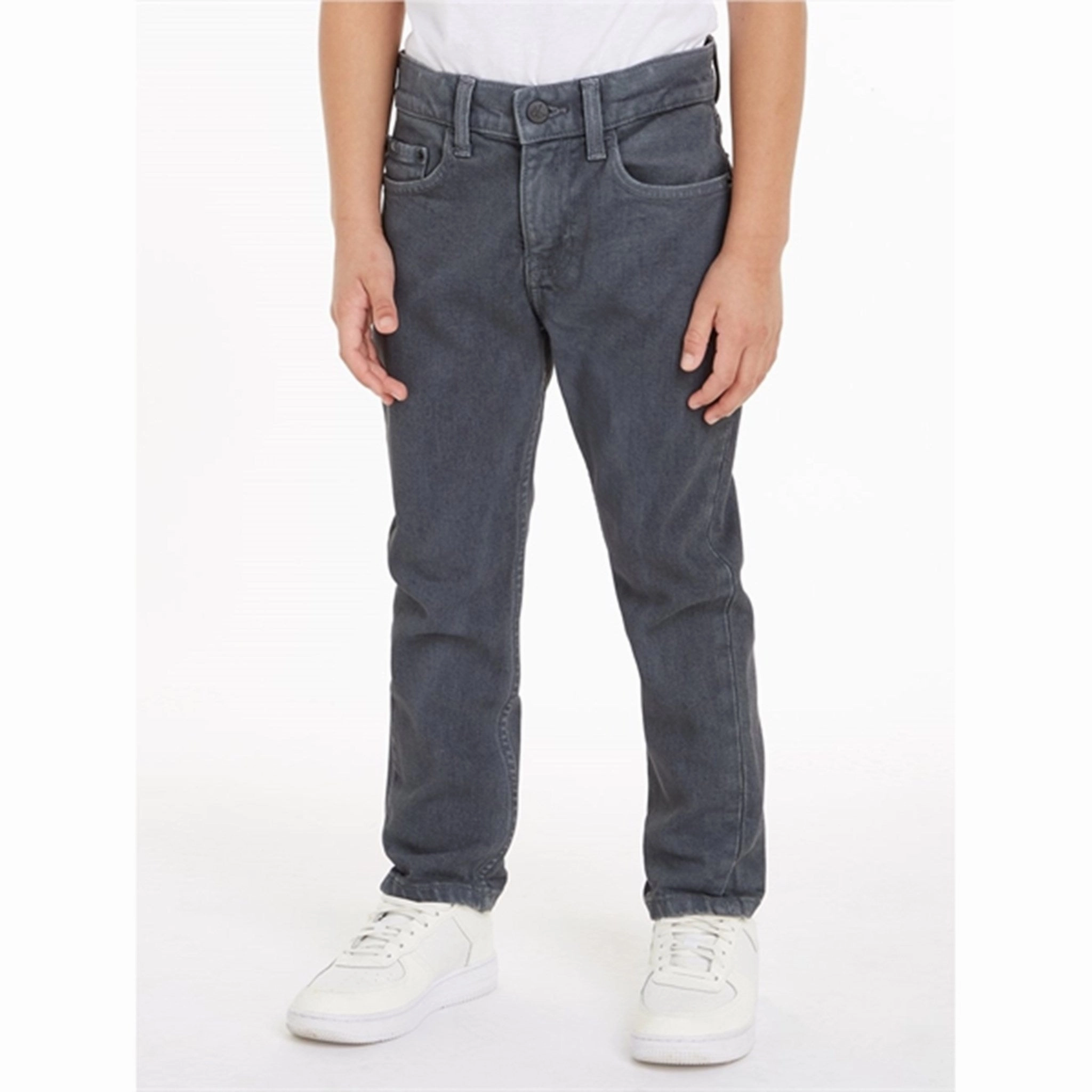 Calvin Klein Dad Pants Grey Dark Overdyed Textured Smart Casual Road Trip Urban Style