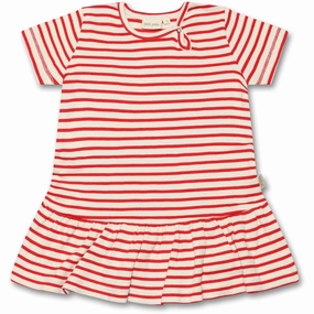 Sheer Light Calm Aesthetic Petit Piao? Bright Red Dress Modal Striped
