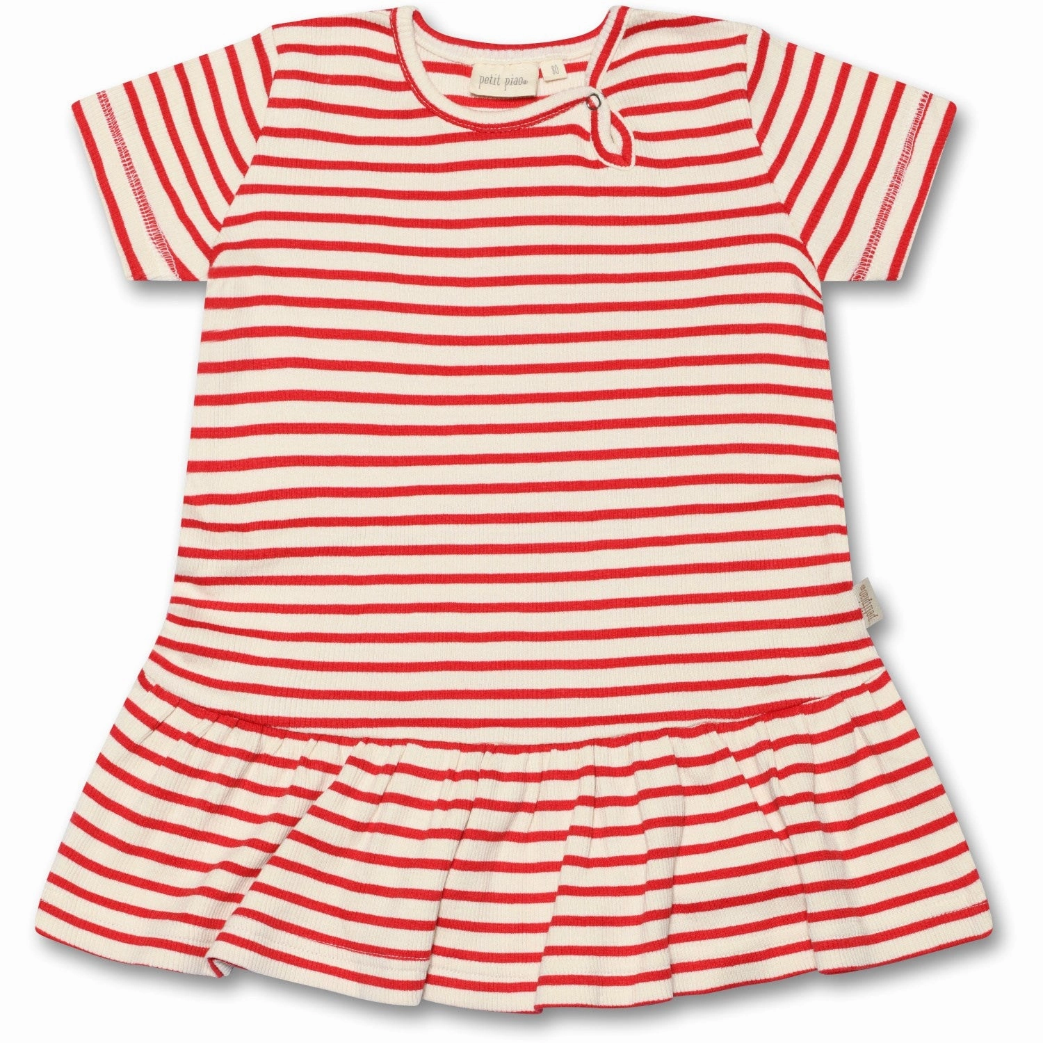 Dreamy Drape Casual Chic Petit Piao? Bright Red Dress Modal Striped