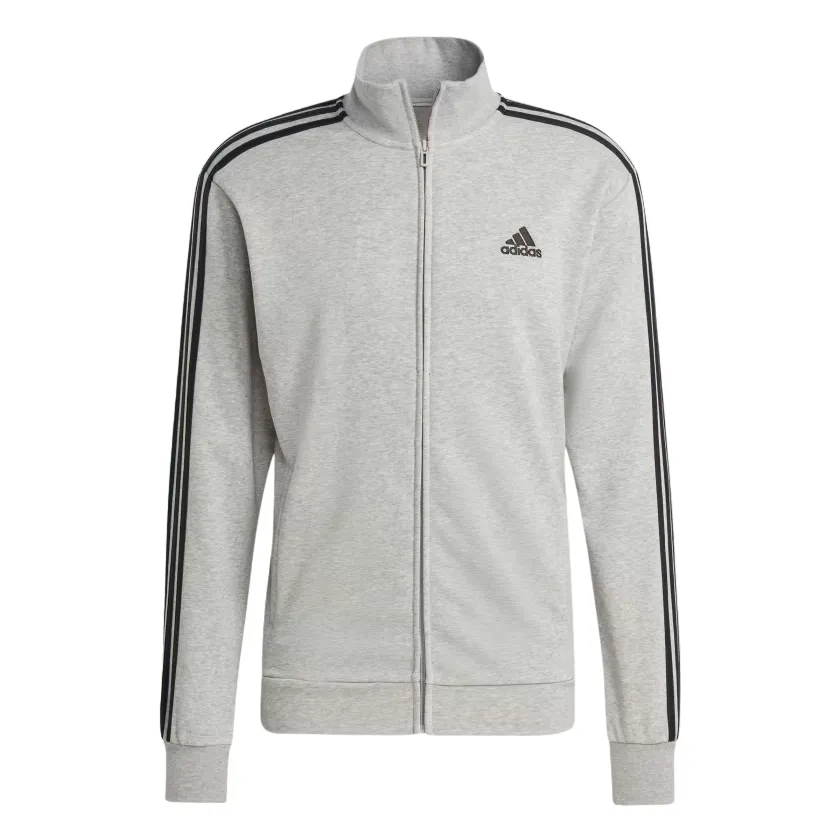 Adidas Tuta da uomo in cotone garzato Basic 3-Stripes Frecnh Terry IC6748 grigio-nero LowProfileWaistband Durable Design
