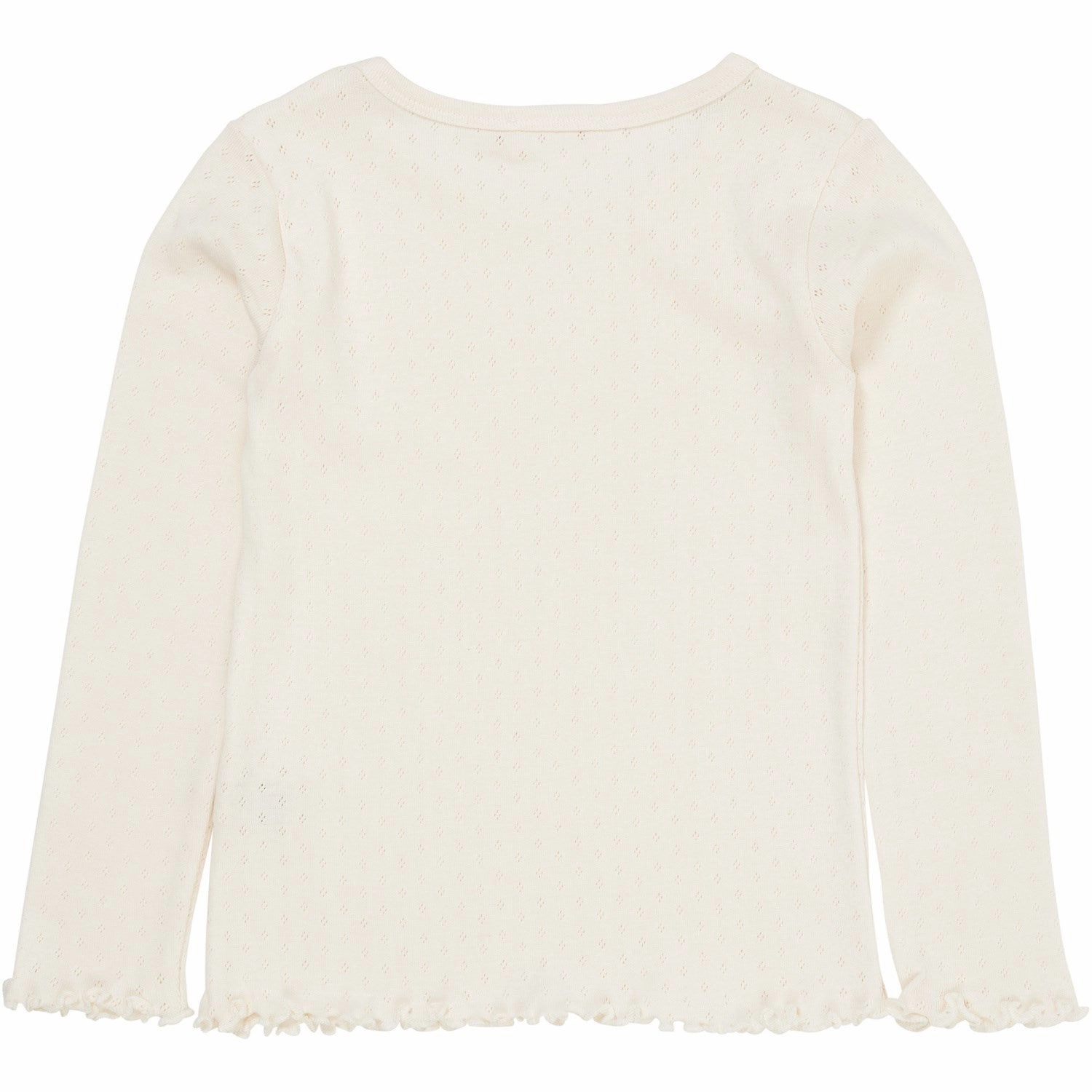 Seasonal Fashion COPENHAGEN COLORS Cream Summer Pointelle Ls Tee