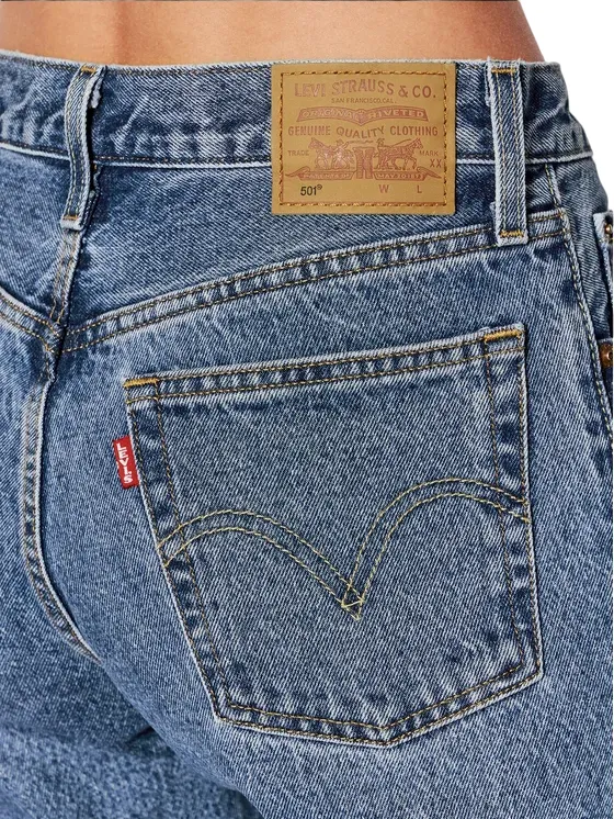 Levi's pantalone jeans da donna corto 501 Cropped 36200-0236 blu medio Soft and Cozy