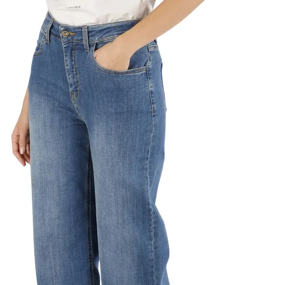 Core Flex Caf??Noir pantalone jeans denim wide leg C7JJ1038 B048 blu medio