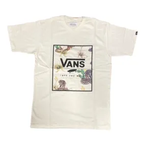 Vans maglietta manica corta da uomo  Classic Print Box Antique VN0A5E7YZ2F1 bianco deserto Ribbed Neckline