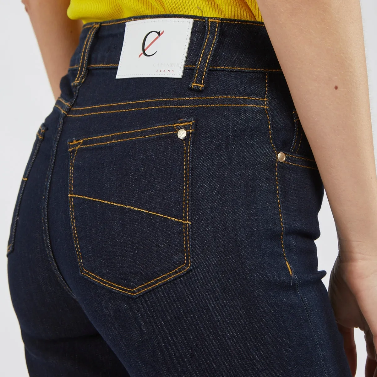 Caf??Noir denim culotte da donna C7JJ1003 B009 indaco Classic Elegance