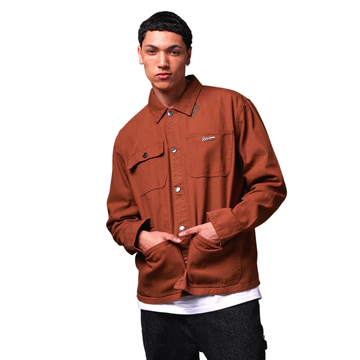 Illustrate Mesh Backed Hood Dolly Noire giacca sfoderata in canvas da uomo Desert Skull Site JK619-JQ-03 beige scuro