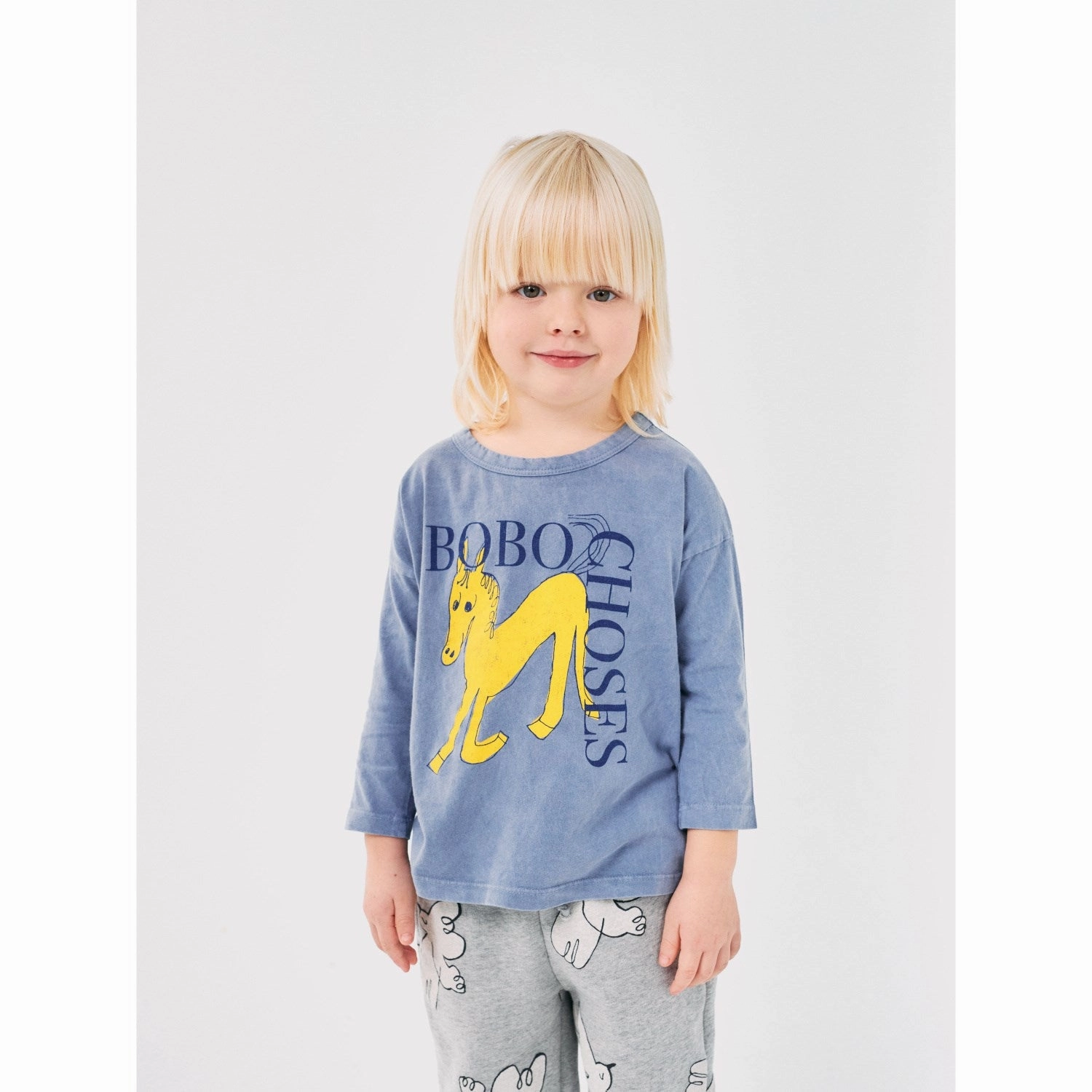 Bobo Choses Grey Wonder Horse T-Shirt Breathable back panel