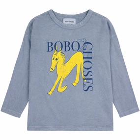 Smooth Zipper Design Bobo Choses Grey Wonder Horse T-Shirt