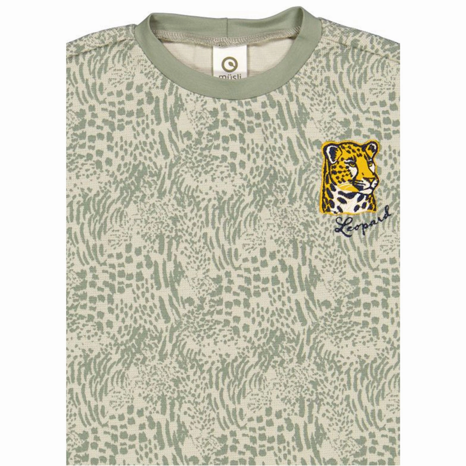 M??sli Soft Green/ Poetry Green Leopard Big T-Shirt Essential Style Wear Lightweight Layer