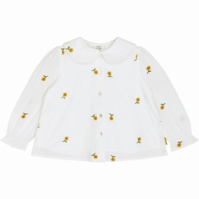 Pre Shrunk Cotton Blend Hust & Claire Mini Ivory Rea Blouse