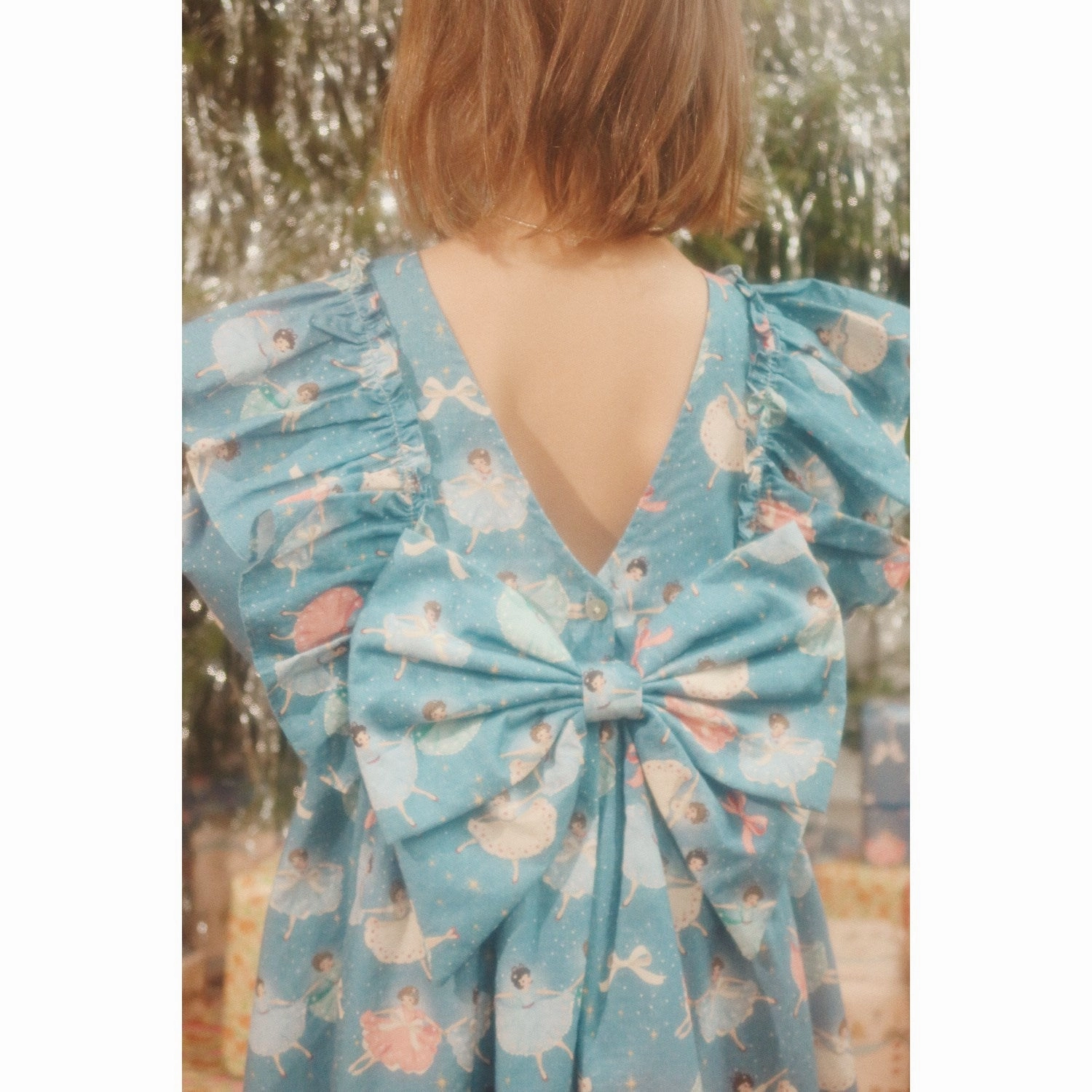 Konges Sl?jd Snow Bow Ballerina Evia Ls Bow Dress Gots Soft And Comfortable Elegant formal piece