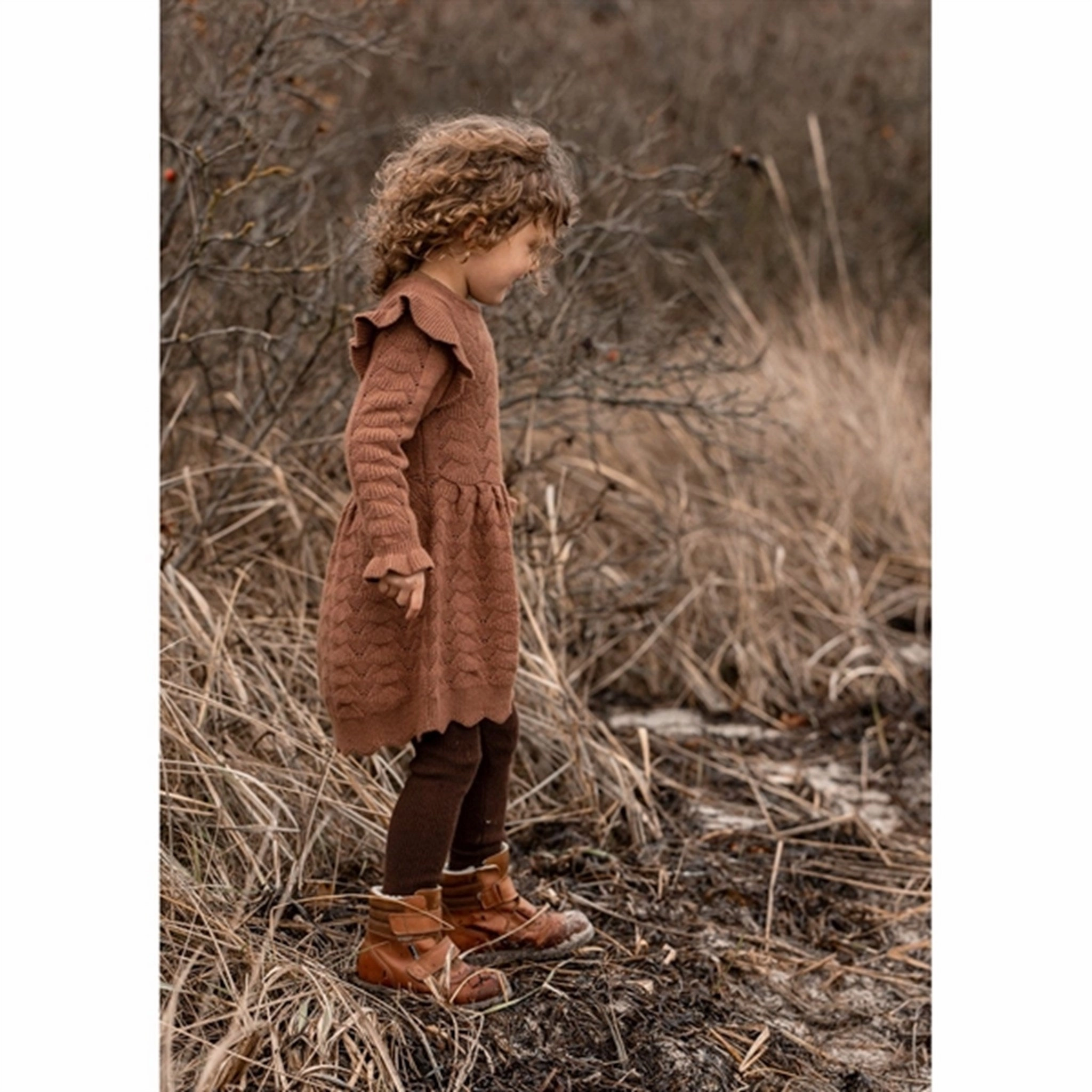 Fliink Carob Brown Benna New Ruffle Dress Gentle Flow flowy style