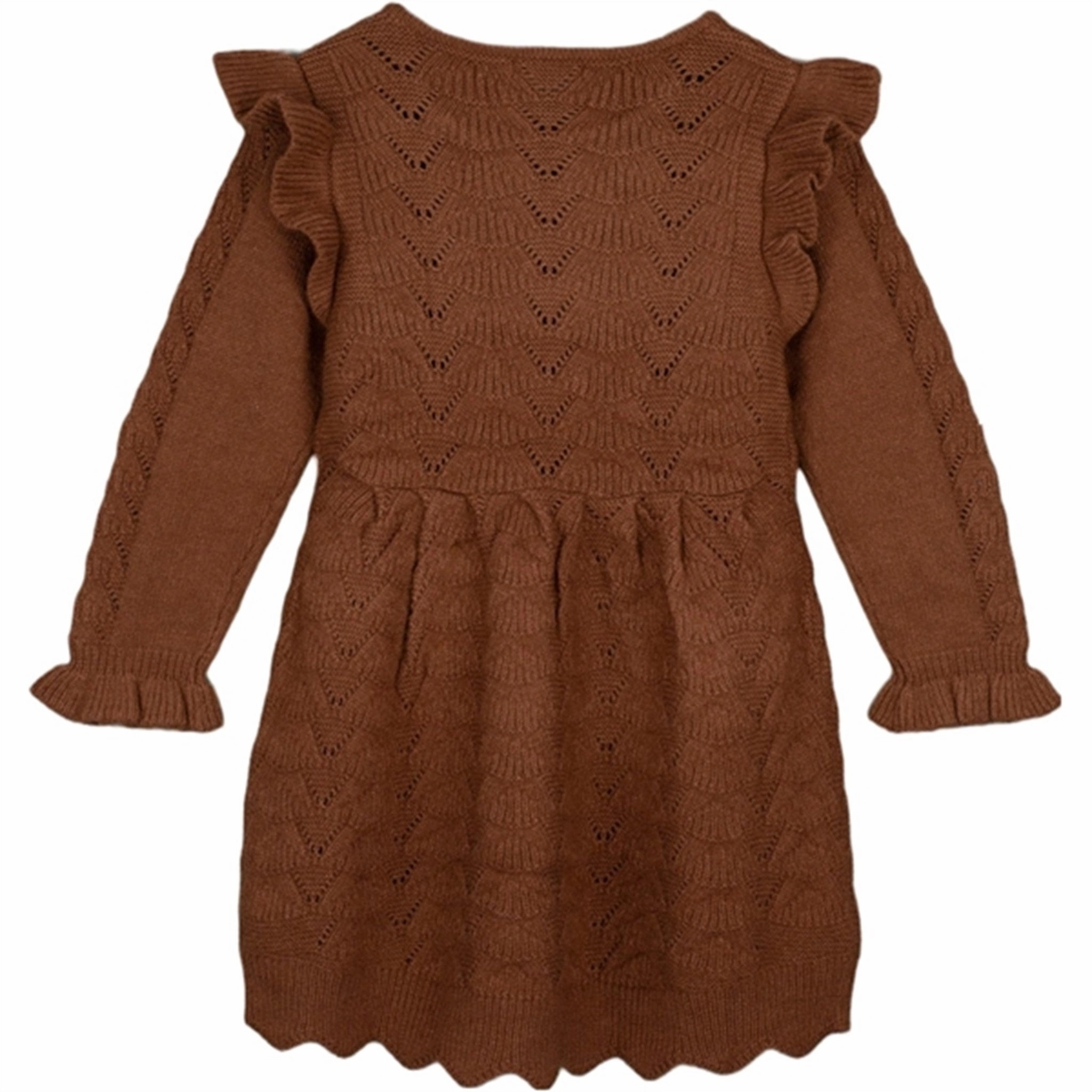 Fliink Carob Brown Benna New Ruffle Dress Soft Neutral