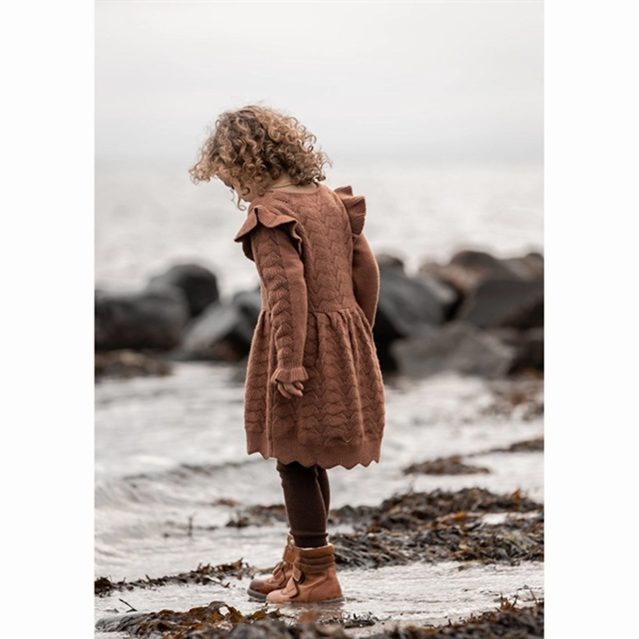 Occasion Wear Photo Glow Fliink Carob Brown Benna New Ruffle Dress