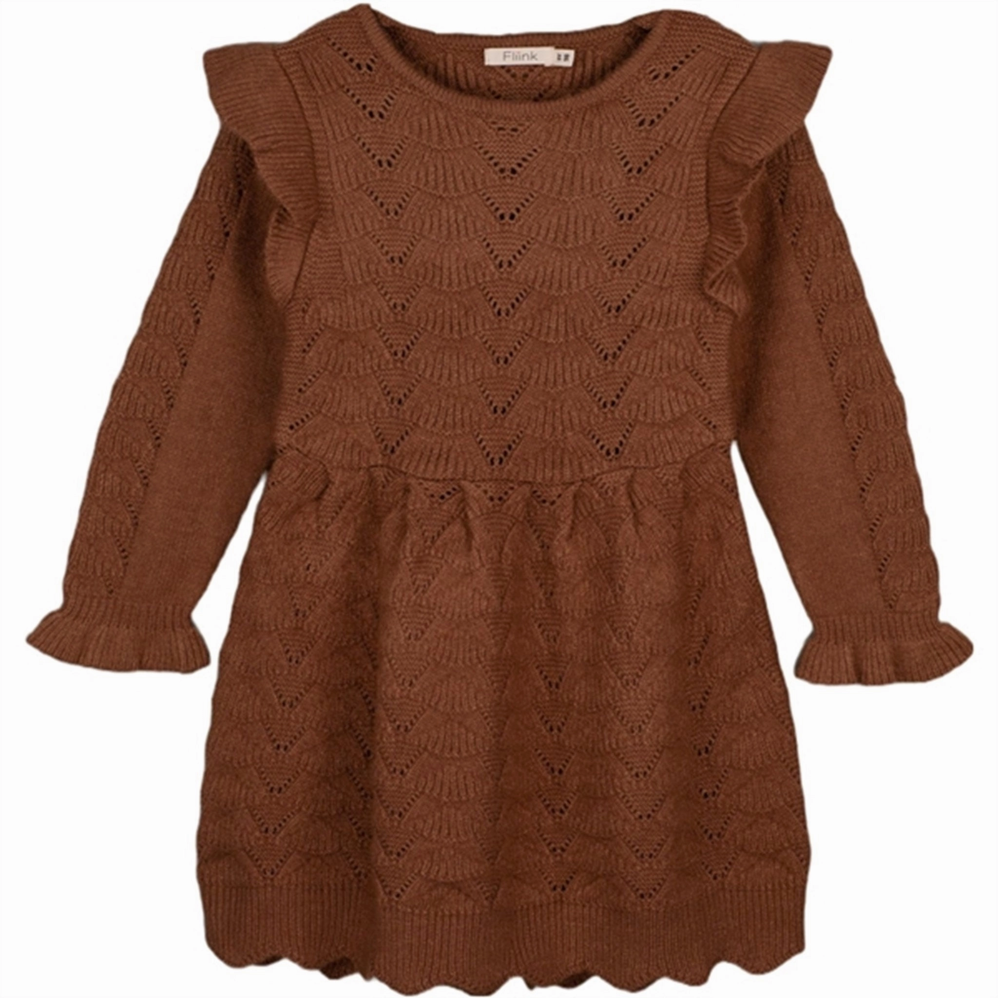 Refined Presence Outdoor Vibe Fliink Carob Brown Benna New Ruffle Dress