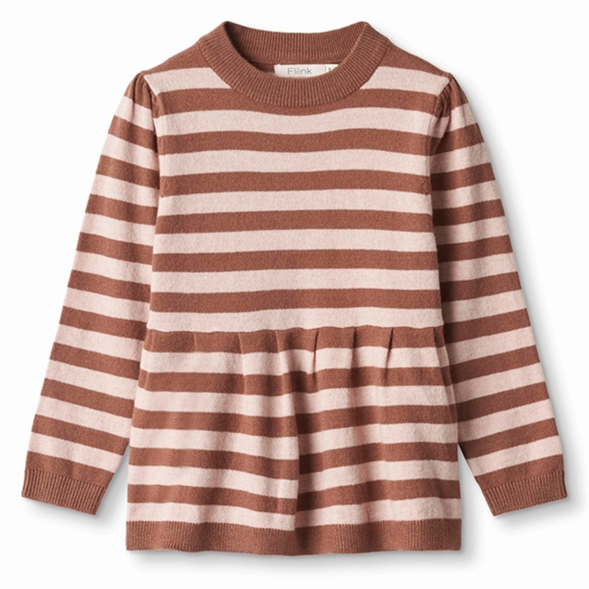 Fliink Carob Brown Striped Alilly Blouse Two Tone Stitching Durable Fabric